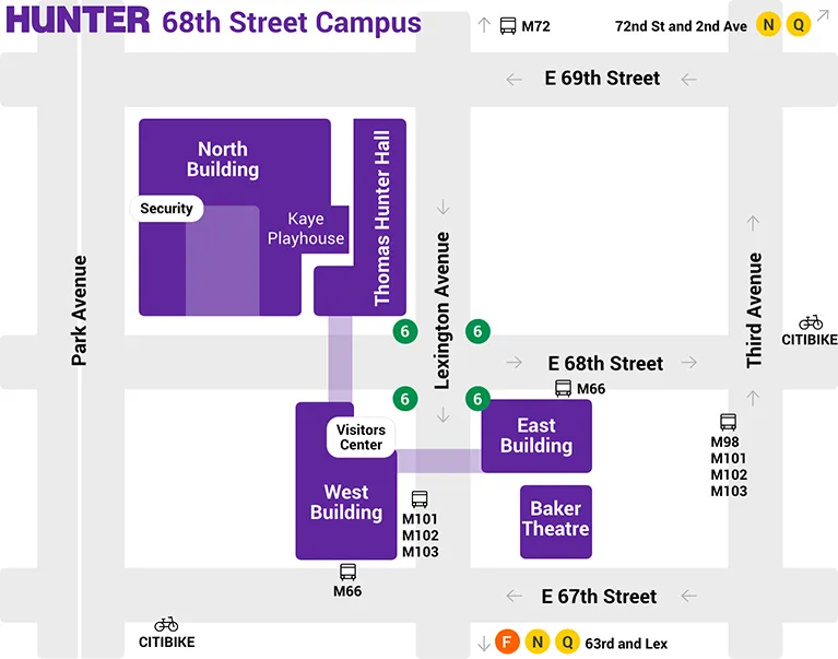 image showing the Hunter Continuing Education campus location on 68th Street